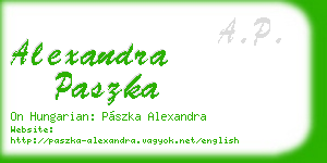 alexandra paszka business card
