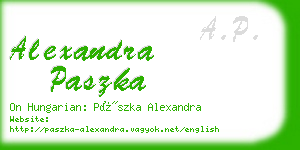 alexandra paszka business card